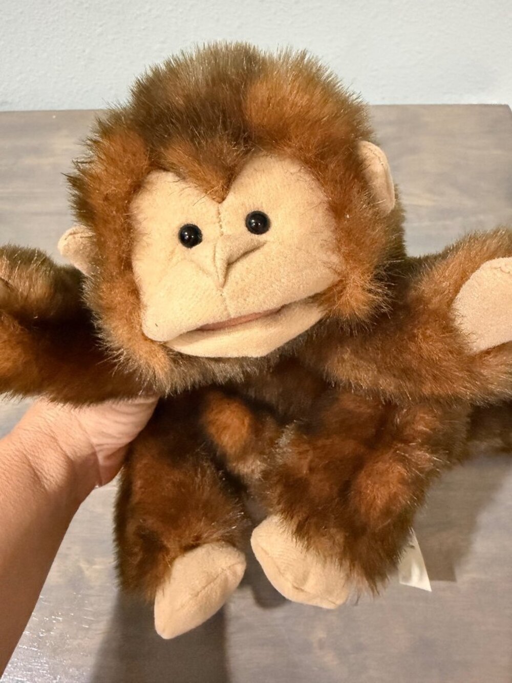Folkmanis Monkey Hand Puppet Plush Stuffed Toy Great Condition Soft Clean